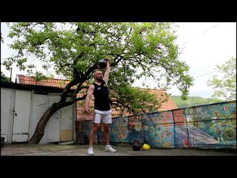 Видео: Жим гири 24 кг по принципу ЛЕСЕНКА