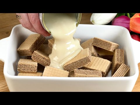 Видео: Торт за 1 минуту! Только сгущенка и вафли!