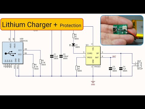 Видео: Простое зарядное устройство для литиевых аккумуляторов USB Type-C + защита
