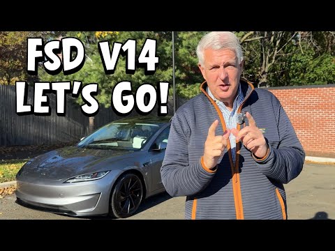 Видео: Тест на шоссе с полностью самоуправляемым Tesla FSD v14!