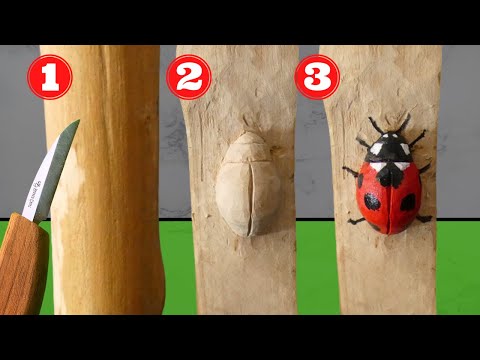 Видео: Очень простой проект по изучению основных жучков резьбы по дереву для начинающих БОЖЬЯ КОРОВКА