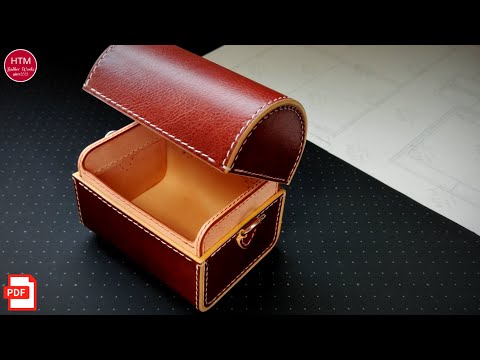 Видео: [Бесплатный выкройка] HTM019 Кожаный чехол для шкатулки с сокровищами [Кожаное ремесло]