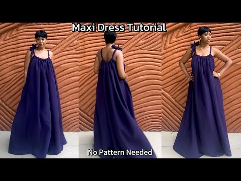 Видео: Простой урок по созданию платья макси //Сделайте за 1 час (подойдет для новичков!)