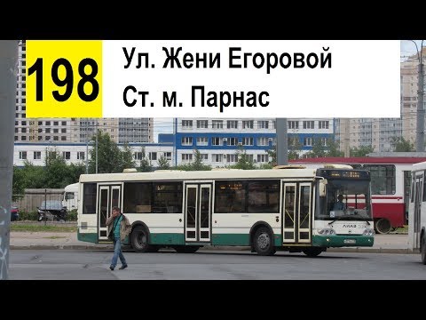 Видео: Автобус 198 "Ул. Жени Егоровой - ст. м. "Парнас" (старая трасса)