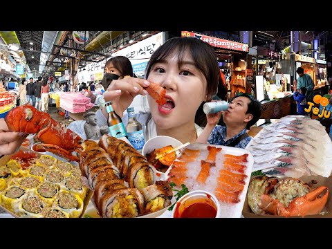 Видео: Ep.2🍊Mukbang VLOG l Фантастическая уличная еда ночного рынка Чеджу Донг Мун🌛 в Корее.