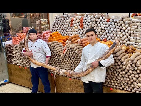 Видео: Мы такого не ожидали!!! Пробуем Казы по узбекски!!!Ташкент.Узбекистан.