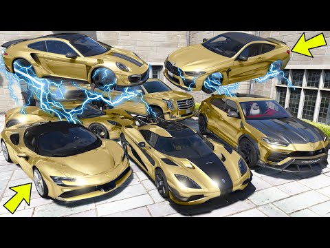 Видео: УГНАЛ КУЧУ ЗОЛОТЫХ ЛЕТАЮЩИХ ЧИТ ТАЧЕК У МАЖОРА ЗА 180 СЕКУНД! БИТВА ВОРОВ В ГТА 5!