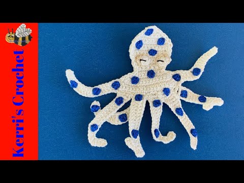 Видео: Урок вязания осьминога крючком - Урок вязания крючком аппликации