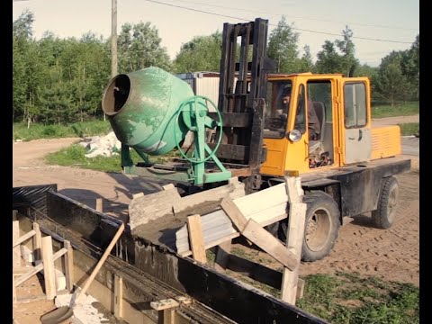 Видео: Бетономешалка РБГ-500 Гамбит. С гидроприводом, на погрузчике.