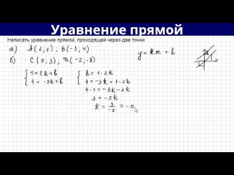 Видео: Составляем уравнение прямой по точкам