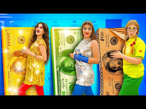 Видео: Бедная VS Богатая VS Гига Богатая Студентка || Секреты Красоты для Богатых и Бедных Студентов
