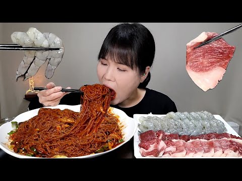 Видео: мукбанг, пряный, лапша, ASMR.