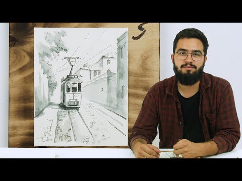 Видео: Экспресс-урок по графике «Трамвай» | Как нарисовать трамвай поэтапно