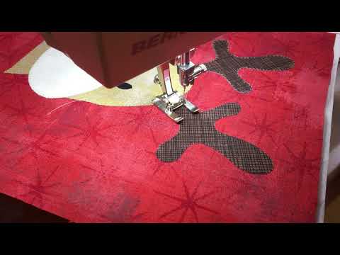 Видео: Bernina Foot 20 аппликация платиновым швом