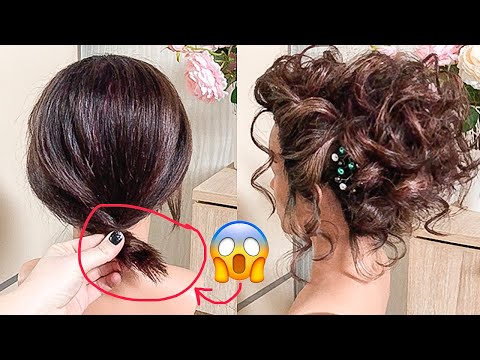 Видео: Простая Прическа на Короткие и Редкие волосы. Прическа на Новый год. Easy Short Hairstyles ©LOZNITSA