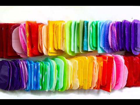 Видео: Радужный сет. Яркие мыльные пластины. АСМР для сна. Дробление мыла.