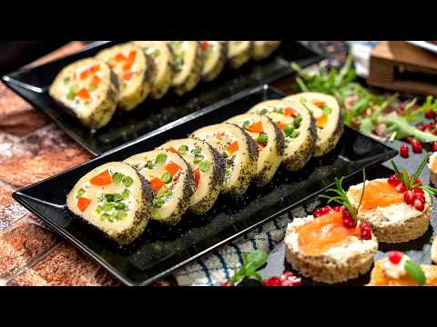 Видео: Сырный рулет с маком, мини-слоеное тесто, канапе и как обращаться с остатками еды