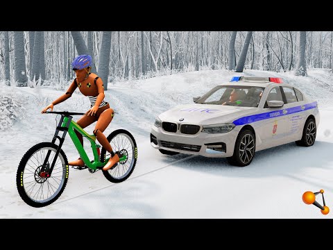 Видео: ЗИМА - НЕ ПОМЕХА! НА ВЕЛОСИПЕДЕ В ГОЛОЛЕД | BeamNG.drive