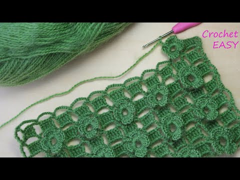 Видео: Легкий ЦВЕТОЧНЫЙ УЗОР крючком ВЯЗАНИЕ ДЛЯ НАЧИНАЮЩИХ   EASY Beautiful Flower Pattern Crochet