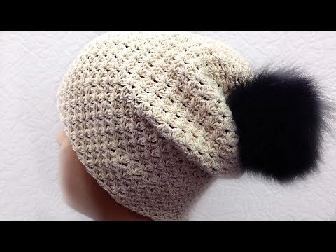 Видео: ✅Теплая шапка бини, вязание крючком для начинающих, crochet.