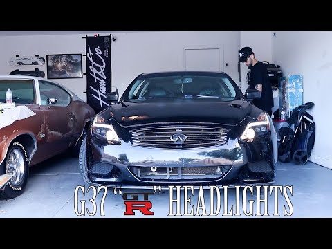 Видео: Установка фар в стиле GTR на мой Infiniti G37!!