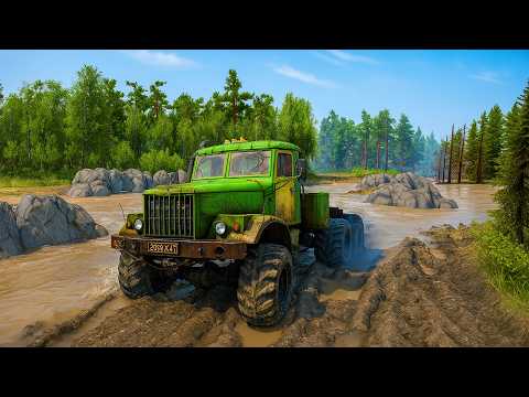 Видео: УТОПИЛ СТАРЫЙ КРАЗ В РЕКЕ - SpinTires + РУЛЬ