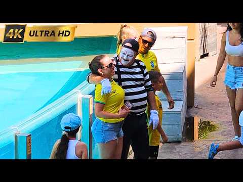 Видео: Том самый харизматичный мим SeaWorld Orlando 😂🤣#tomthemime #seaworldmime #antics #funny #pranks