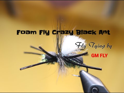 Видео: Мушка из Пенки  Crazy Black Ant Как связать от GM FLY