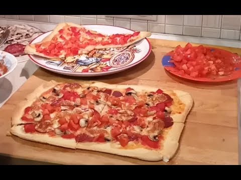 Видео: Домашняя пицца на тонком тесте