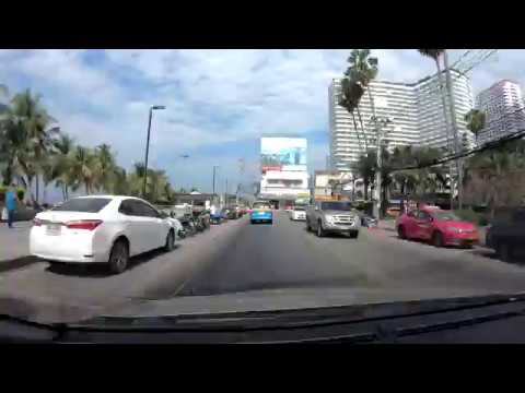 Видео: Паттайя - По Джомтьену, Второй улице Паттайи на машине - Таиланд 4К