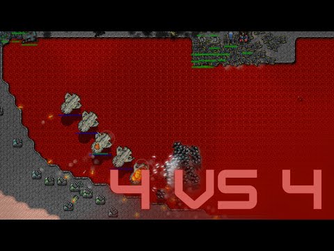 Видео: Противостояния 4 vs 4! | RTS Rusted Warfare