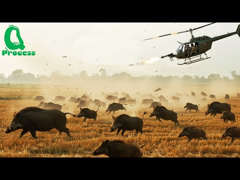 Видео: Небесная война с техасскими кабанами — уничтожьте более 500 кабанов за считанные минуты | Невероя...