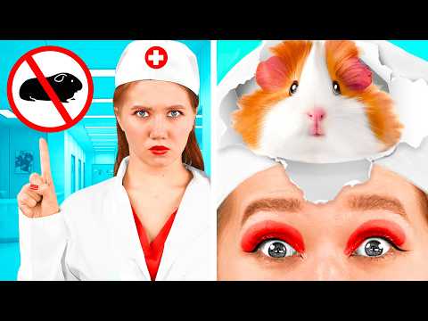 Видео: Как Пронести Животных в Больницу | Творческие Весёлые Идеи от 4Fun Challenge