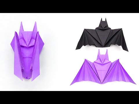 Видео: Оригами на Хэллоуин ЛЕТУЧАЯ МЫШЬ / Origami bat paper