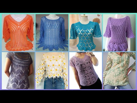 Видео: Трендовые уникальные модели блузок, связанных крючком / Стильные и удивительные идеи блузок, связ...