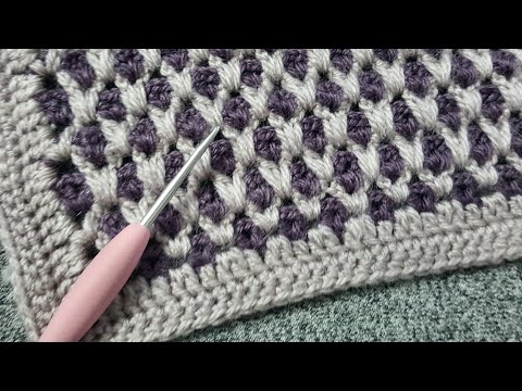 Видео: Вязаное двухцветное детское одеяло Pattern & Knit