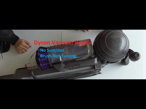 Видео: Ремонт пылесоса Dyson: нет всасывания; щетка не вращается; щетка застряла; замена ремня щетки Dyson