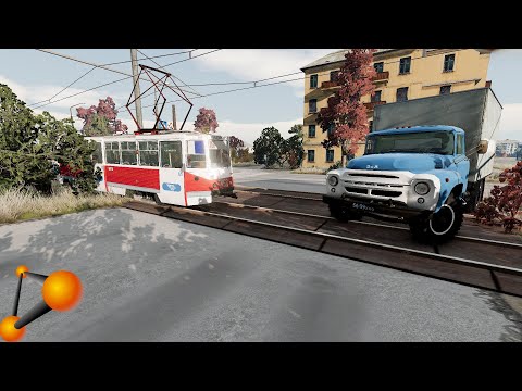 Видео: ЗАСТРЯЛ НА ПЕРЕЕЗДЕ! ТРАМВАЙ ПРОТИВ МАШИНЫ |BeamNG.drive