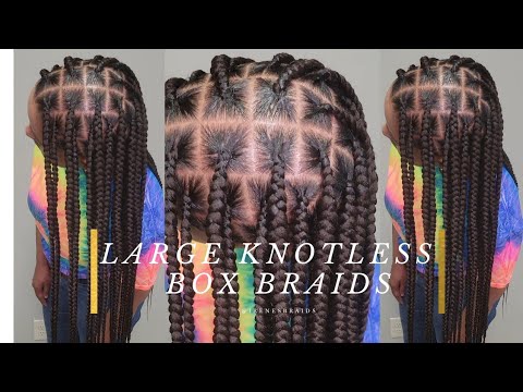 Видео: ПОДРОБНОЕ ВИДЕО | БОЛЬШИЕ БЕЗУЗЛОВЫЕ КОСИКИ-КОСЫ@IrenesBraids