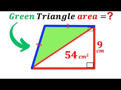 Видео: Можете ли вы найти площадь закрашенного зелёным треугольника? | (Трапеция) | #математика #математ...
