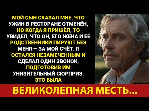 Видео: Сын сказал, что ужин отменили. Но когда я пришла — застала их за столом, они ели без меня…