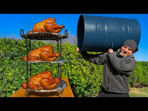 Видео: Я приготовил ОГРОМНУЮ индейку в пылающей бочке! 😱🔥