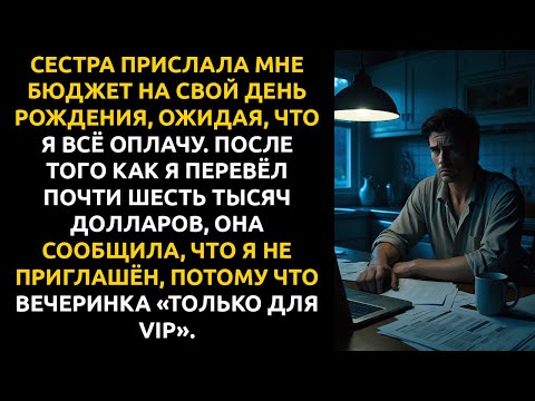 Видео: СЕСТРА прислала мне счёт на $10к. А ПОТОМ: "Ты не приглашён, только для VIP".