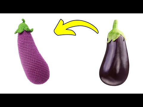 Видео: 🍆 Баклажан крючком | Баклажаны крючком узор | Баклажаны Амигуруми