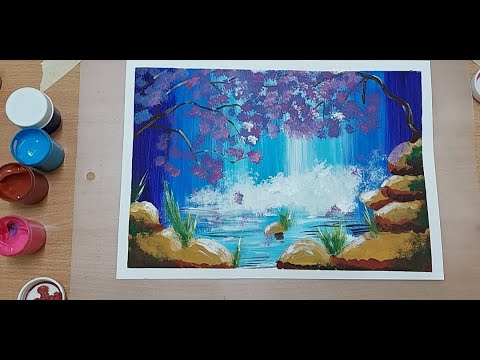Видео: Як намалювати райський водоспад. малюнок релакс для тих хто хоче на відпочинок