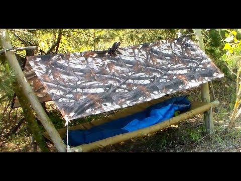 Видео: Походная кровать укрытие из пончо и плащ палатки