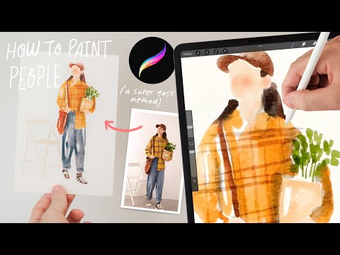 Видео: Как легко рисовать любых людей, в любых позах, используя простую акварельную технику. Городские з...