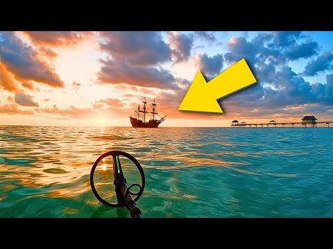 Видео: Металлоискатель в пиратских водах для поиска золота! (Будет тяжело)