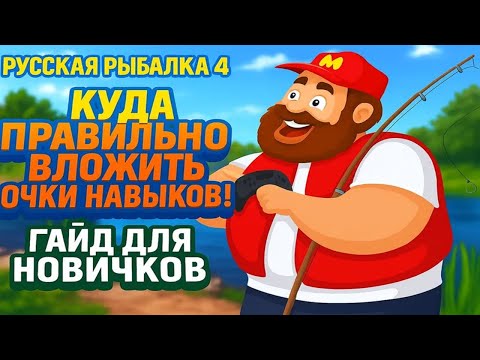 Видео: Куда правильно вложить очки навыков • Гайд для новичков • Русская Рыбалка 4