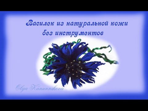Видео: Натуральная кожа. Василек без инструментов.Ч1. О.Канунникова